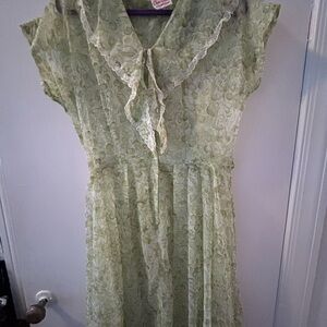 Claire Carmen American Apparel Green Lace Trim Dress